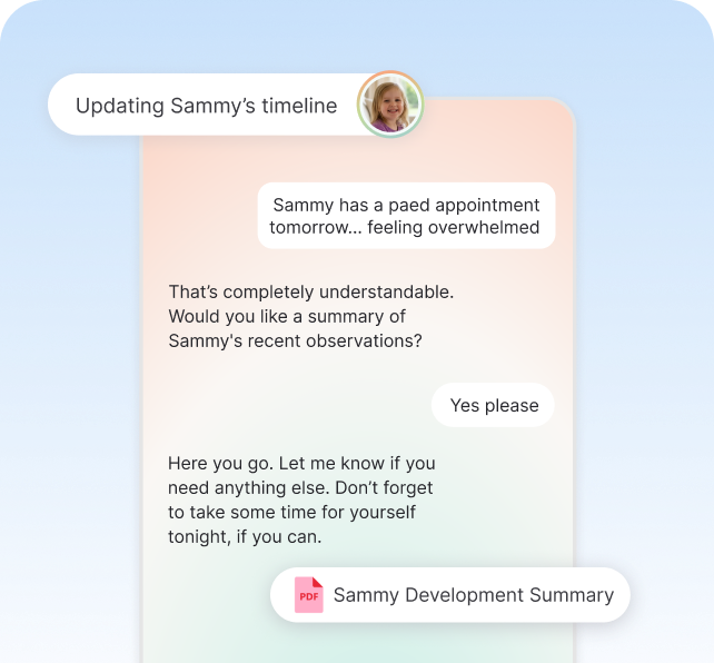 Chat feature showing conversation interface