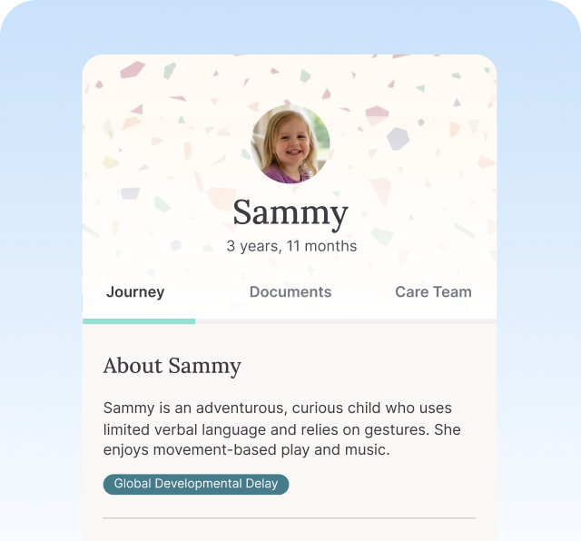 Living bio feature showing child profile