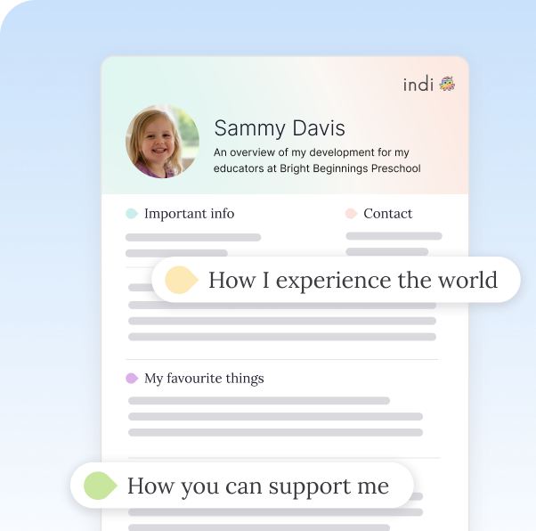 Summaries feature showing developmental reports